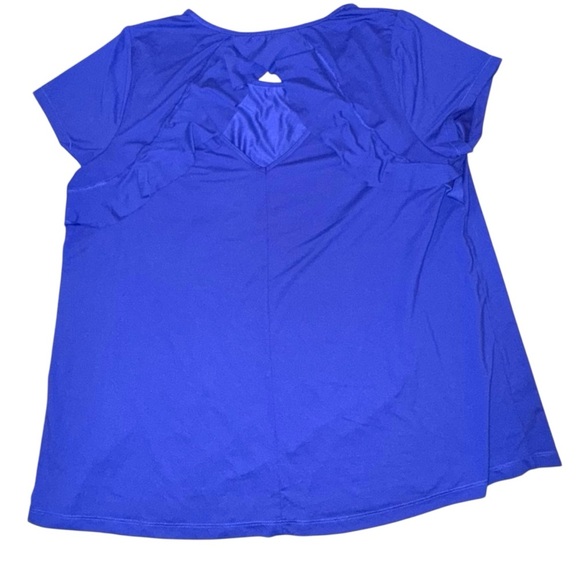 LANE BRYANT Wicking Active Tee Cutout Ruffle Back - 18/20 Blue - Picture 12 of 13